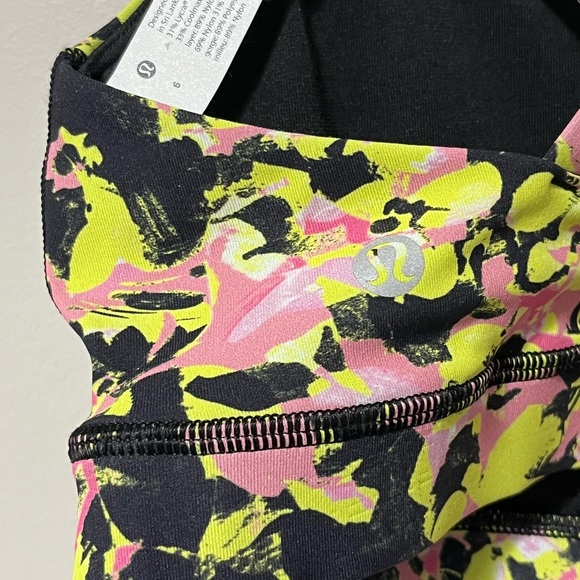 Lululemon Energy Bra Medium Support Inflect Floral Highlight Yellow Multi - Picture 8 of 14